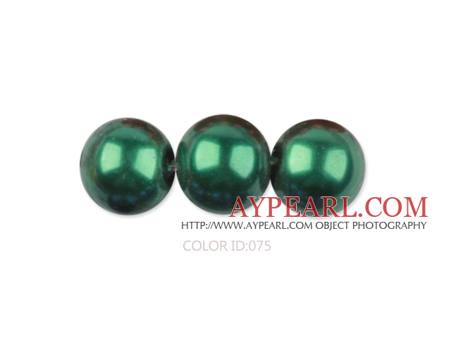 Glass pearl beads,4mm round, dark olive,about 224pcs/strand,Sold per 32.28-inch strand