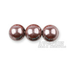 Glass pearl beads,dyed,4mm round, pourpre,about 224pcs/strand,Sold per 32.28-inch strand