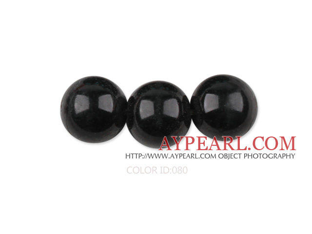 Glass pearl beads,dyed,4mm round, black,about 224pcs/strand,Sold per 32.28-inch strand
