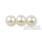 Glass pearl beads,6mm round,ivory, about 144pcs/strand,Sold per 32.28-inch strand
