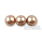 Glass pearl beads,6mm round,light coffee, about 144pcs/strand,Sold per 32.28-inch strand