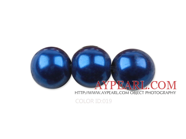 Glass pearl beads,6mm round,royalblue, about 144pcs/strand,Sold per 32.28-inch strand