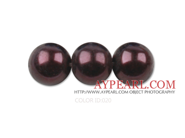 Glass pearl beads,6mm round,dark brown, about 144pcs/strand,Sold per 32.28-inch strand