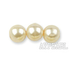 Glass pearl beads,6mm round,Khaki, about 144pcs/strand,Sold per 32.28-inch strand