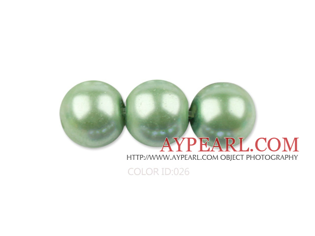 Glass pearl beads,6mm round,light green, about 144pcs/strand,Sold per 32.28-inch strand
