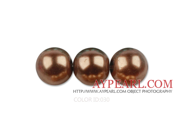 Glass pearl beads,6mm round,coffee, about 144pcs/strand,Sold per 32.28-inch strand