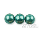 Glass pearl beads,6mm round,dark green, about 144pcs/strand,Sold per 32.28-inch strand