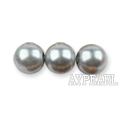 Glass pearl beads,6mm round,gray, about 144pcs/strand,Sold per 32.28-inch strand