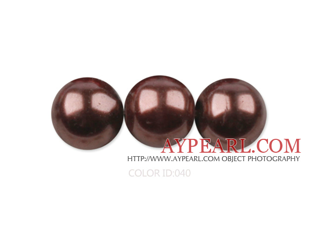 Glass pearl beads,6mm round,brown, about 144pcs/strand,Sold per 32.28-inch strand