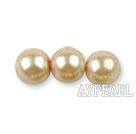 Glass pearl beads,6mm round,sand colour, about 144pcs/strand,Sold per 32.28-inch strand