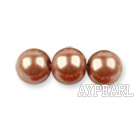 Glass pearl beads,6mm round,gold brown, about 144pcs/strand,Sold per 32.28-inch strand