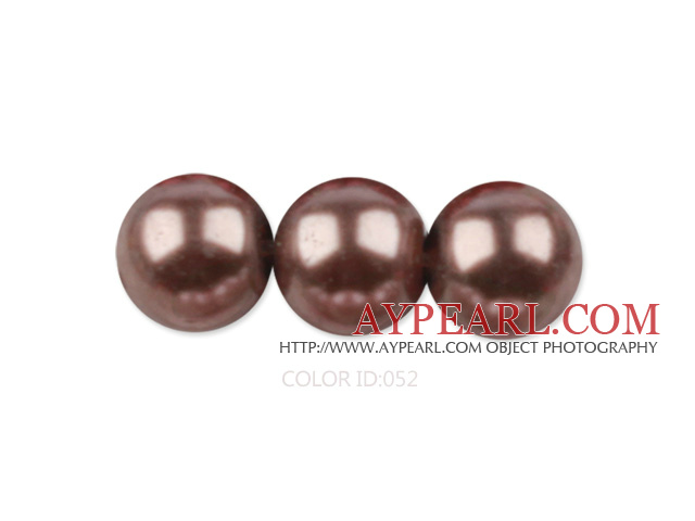 Glass pearl beads,6mm round,chocolate, about 144pcs/strand,Sold per 32.28-inch strand
