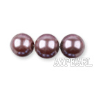 Glass pearl beads,6mm round,purple, about 144pcs/strand,Sold per 32.28-inch strand