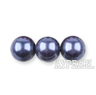 Glass pearl beads,6mm round,blueberry, about 144pcs/strand,Sold per 32.28-inch strand