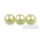 Glass pearl beads,6mm round,lemon, about 144pcs/strand,Sold per 32.28-inch strand