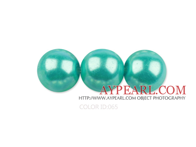Glass pearl beads,6mm round,turquoise, about 144pcs/strand,Sold per 32.28-inch strand