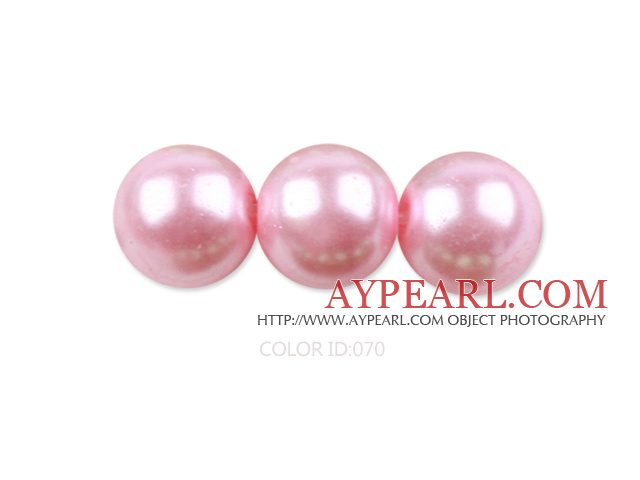 Glass pearl beads,6mm round,light pink, about 144pcs/strand,Sold per 32.28-inch strand