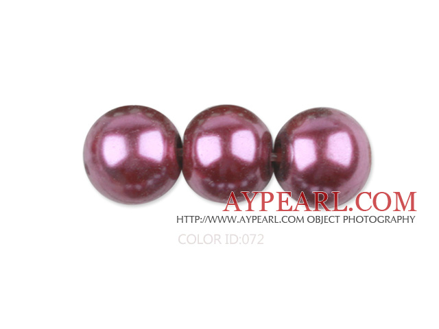 Glass pearl beads,6mm round,fuchsia, about 144pcs/strand,Sold per 32.28-inch strand