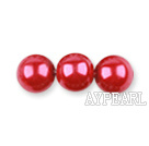 Glass pearl beads,6mm round,wine, about 144pcs/strand,Sold per 32.28-inch strand