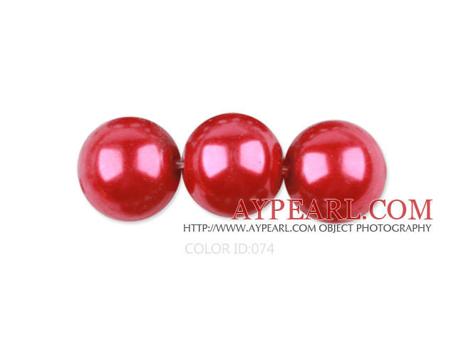 Glass pearl beads,6mm round,wine, about 144pcs/strand,Sold per 32.28-inch strand