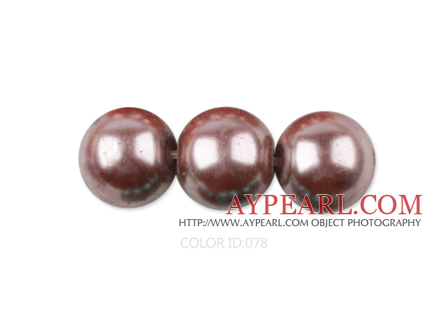 Glass pearl beads,6mm round,pourpre, about 144pcs/strand,Sold per 32.28-inch strand