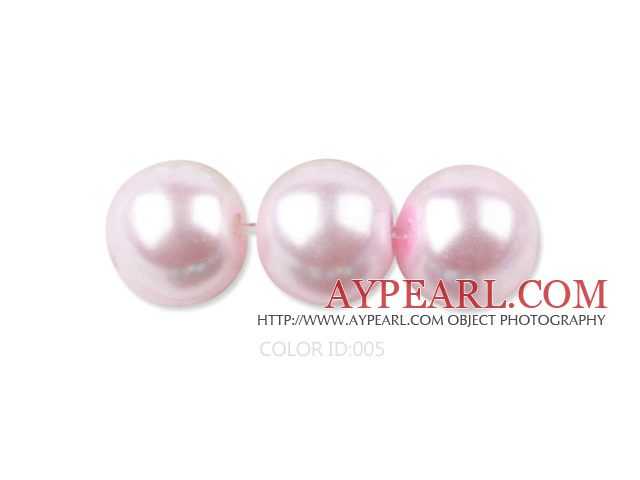 Glass pearl beads,8mm round,pink, about 108pcs/strand,Sold per 32.28-inch strand