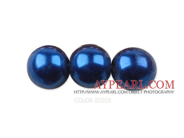 Glass pearl beads,8mm round,royalblue, about 108pcs/strand,Sold per 32.28-inch strand