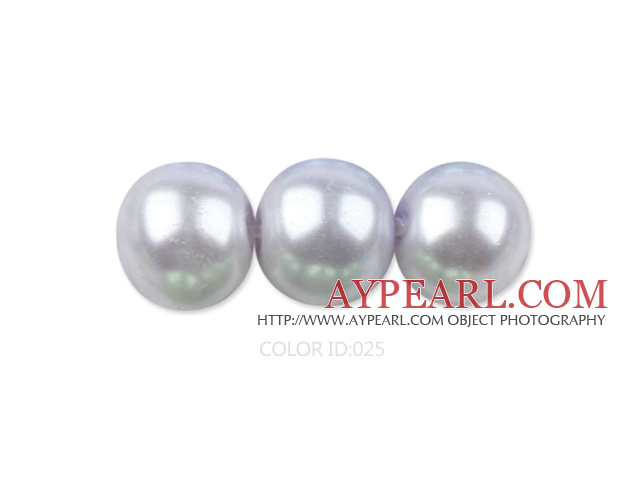 Glass pearl beads,8mm round,light grey, about 108pcs/strand,Sold per 32.28-inch strand