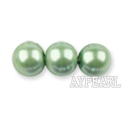 Glass pearl beads,8mm round,light green, about 108pcs/strand,Sold per 32.28-inch strand