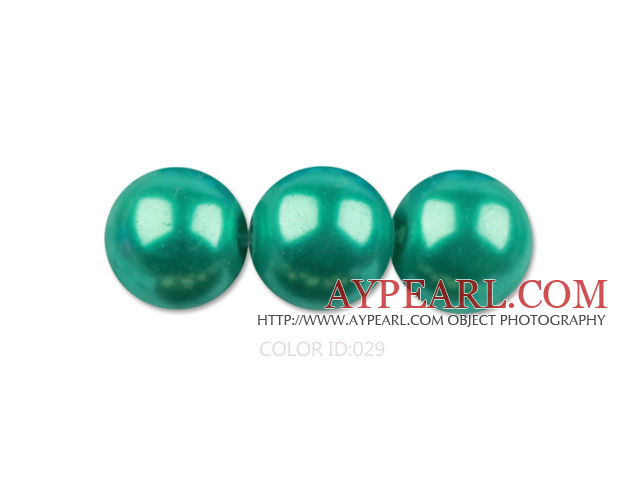 Glass pearl beads,8mm round,green, about 108pcs/strand,Sold per 32.28-inch strand