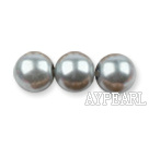Glass pearl beads,8mm round,gray, about 108pcs/strand,Sold per 32.28-inch strand