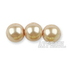 Glass pearl beads,8mm round,sand colour, about 108pcs/strand,Sold per 32.28-inch strand