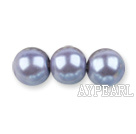 Glass pearl beads,8mm round,light violet, about 108pcs/strand,Sold per 32.28-inch strand