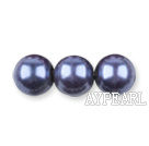 Glass pearl beads,8mm round,blueberry, about 108pcs/strand,Sold per 32.28-inch strand