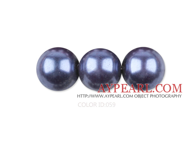 Glass pearl beads,8mm round,blueberry, about 108pcs/strand,Sold per 32.28-inch strand