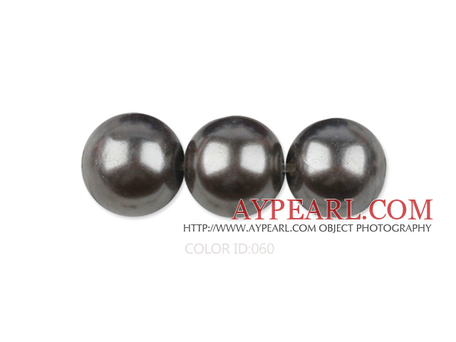 Glass pearl beads,8mm round,black, about 108pcs/strand,Sold per 32.28-inch strand