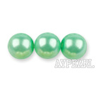 Glass pearl beads,8mm round,aquamarine, about 108pcs/strand,Sold per 32.28-inch strand