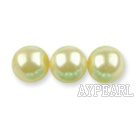 Glass pearl beads,8mm round,lemon, about 108pcs/strand,Sold per 32.28-inch strand