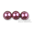 Glass pearl beads,8mm round,fuchsia, about 108pcs/strand,Sold per 32.28-inch strand