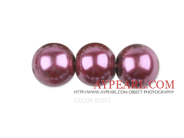Glass pearl beads,8mm round,fuchsia, about 108pcs/strand,Sold per 32.28-inch strand