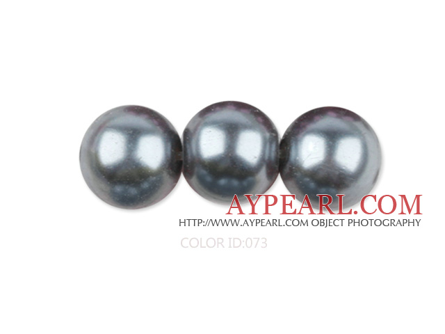 Glass pearl beads,8mm round,dark gray, about 108pcs/strand,Sold per 32.28-inch strand