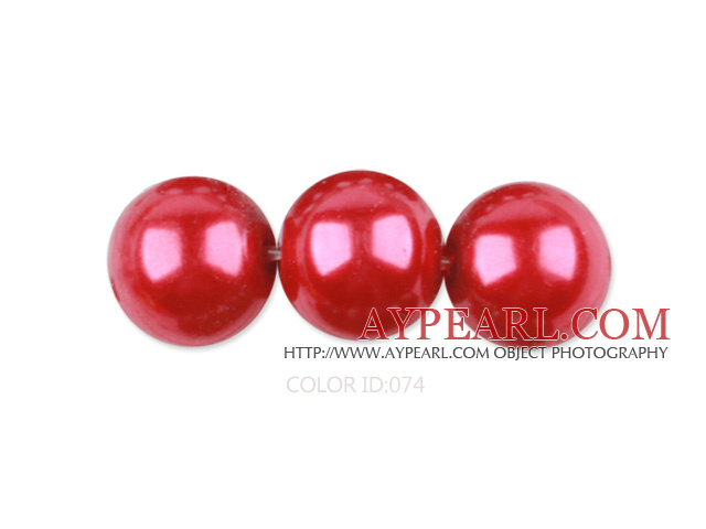 Glass pearl beads,8mm round,wine, about 108pcs/strand,Sold per 32.28-inch strand