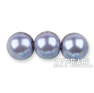 Glass pearl beads,10mm round,light violet, about 87pcs/strand, Sold per 32-inch strand