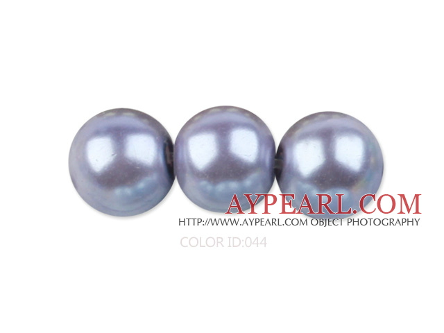 Glass pearl beads,10mm round,light violet, about 87pcs/strand, Sold per 32-inch strand