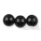 Glass pearl beads,10mm round,black, about 87pcs/strand, Sold per 32-inch strand