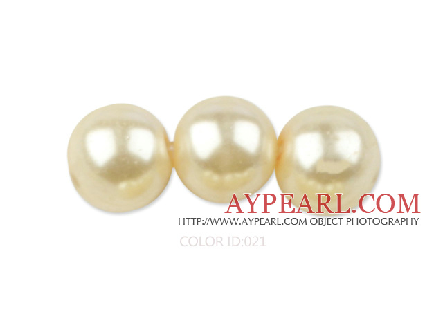 Glass pearl beads,12mm round,Khaki, about 71pcs/strand, Sold per 32-inch strand
