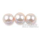 Glass pearl beads,12mm round,light pink, about 71pcs/strand, Sold per 32-inch strand
