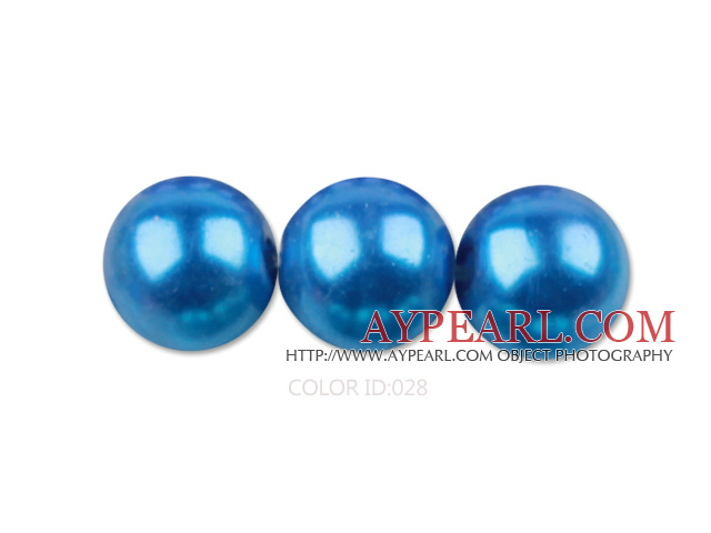 Glass pearl beads,12mm round,skyblue, about 71pcs/strand, Sold per 32-inch strand