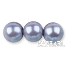 Glass pearl beads,12mm round,light violet, about 71pcs/strand, Sold per 32-inch strand