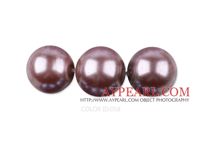 Glass pearl beads,12mm round,purple, about 71pcs/strand, Sold per 32-inch strand